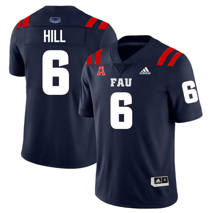 Daedae Hill FAU Jersey,Florida Atlantic Owls Football Jersey,Uniforms,Gears-Navy